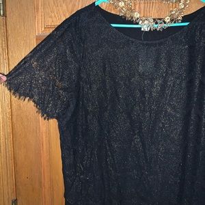 J. Crew Lace Sparkle Blouse Sz XXL